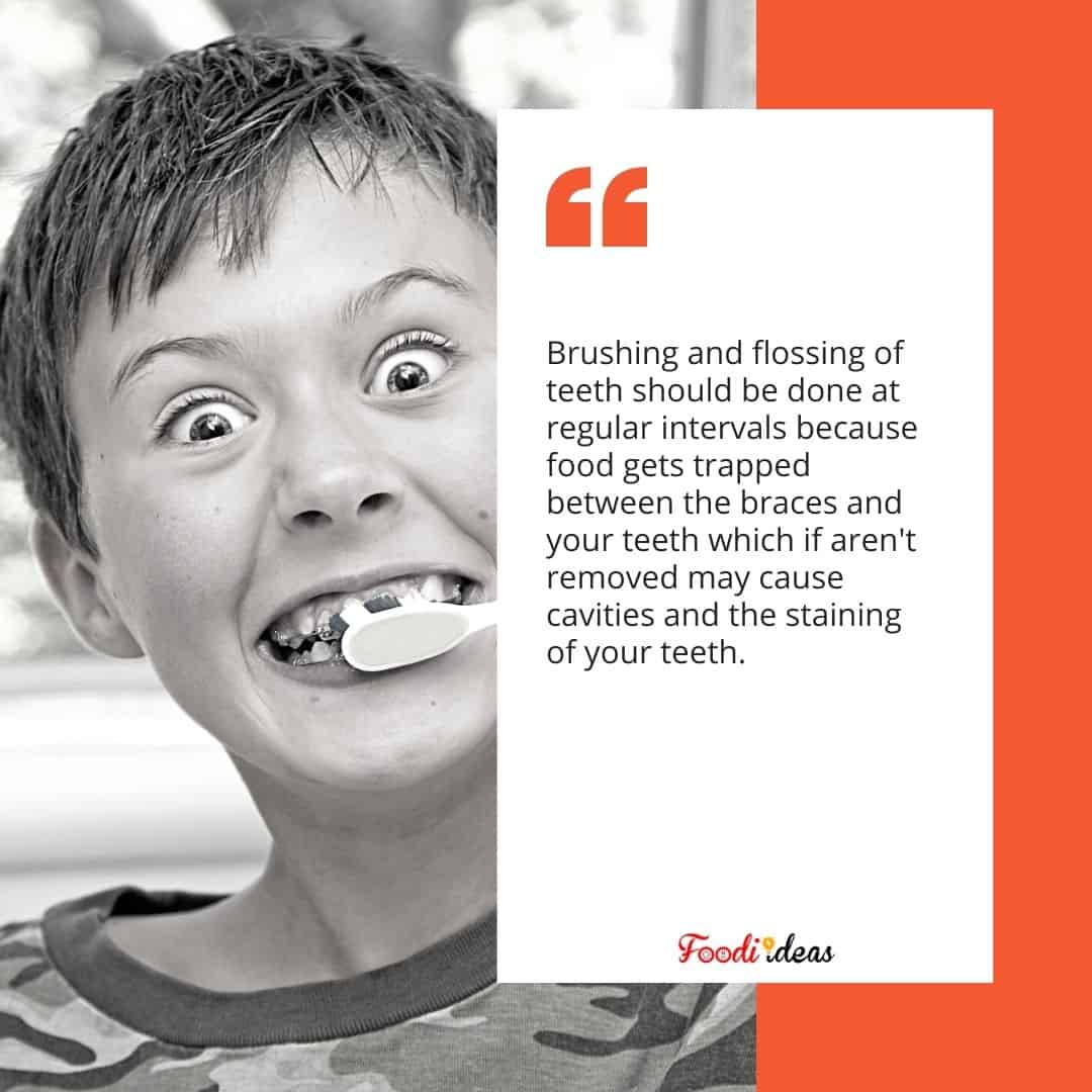brush your teeth regularly while having braces