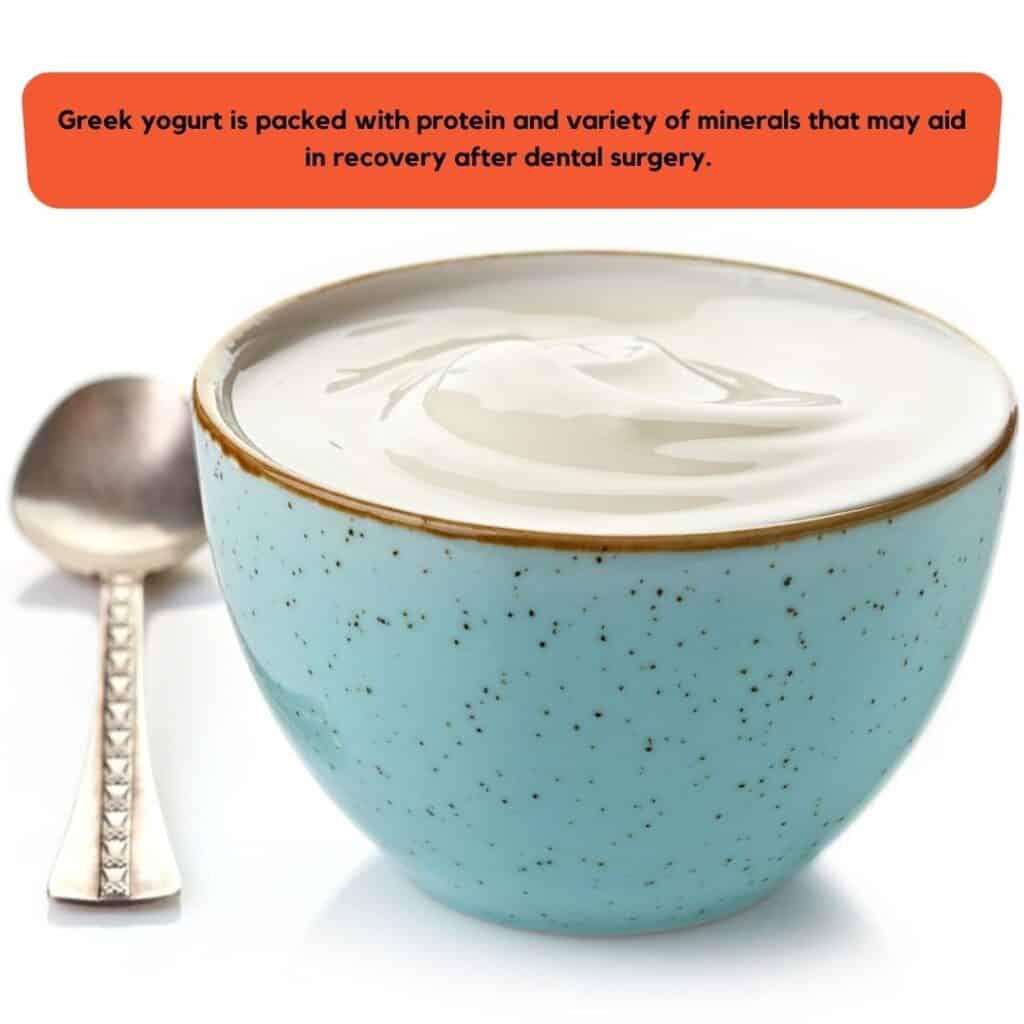 eating greek yogurt can be helpful after dental surgery