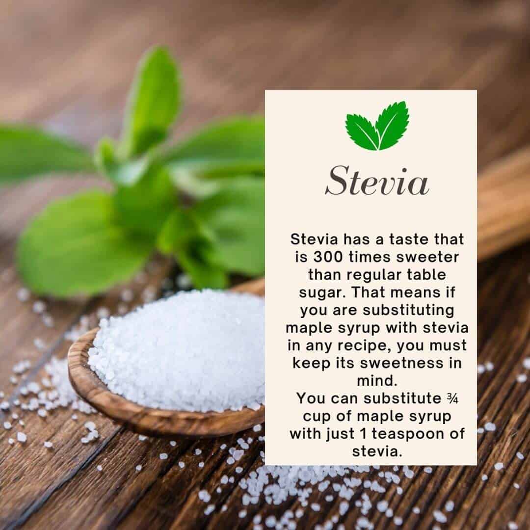 substitute stevia in place of maple syrup for diabetics